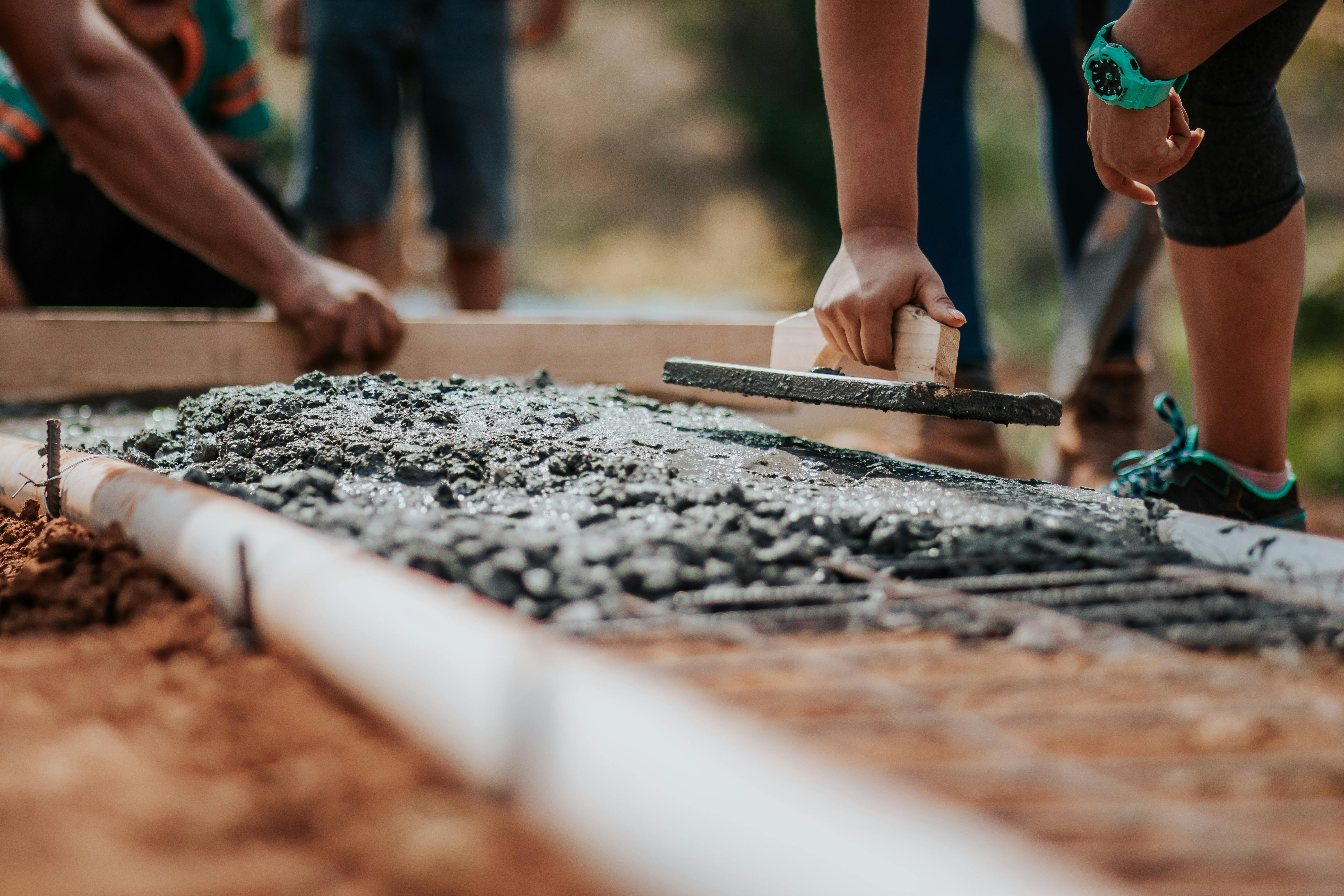 A custom home foundation in progress
