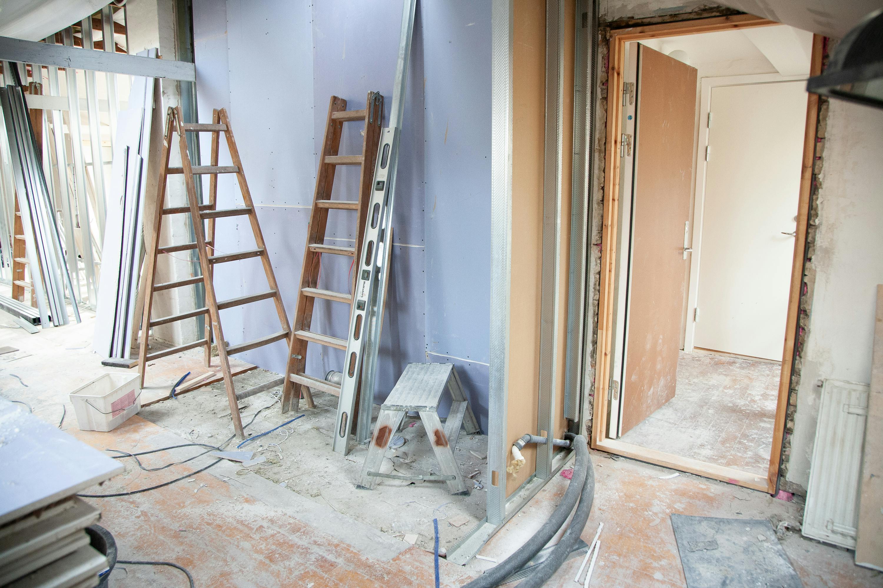 Interior remodeling project in progress.